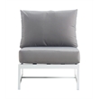 Elle Decor Mirabelle Outdoor Armless Chair in Gray and French White