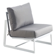 Elle Decor Mirabelle Outdoor Armless Chair in Gray and French White