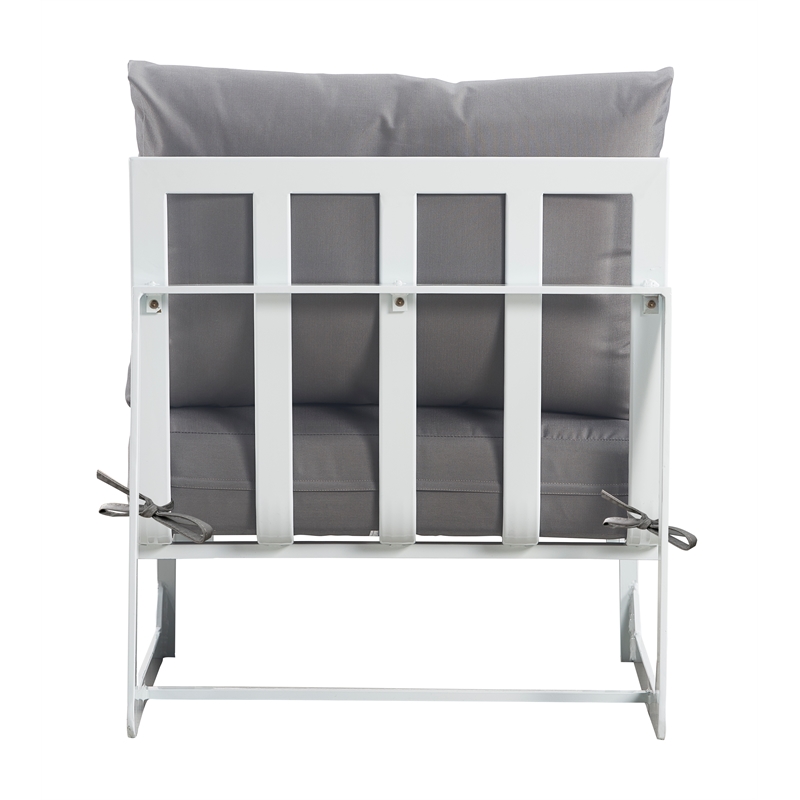 Elle Decor Mirabelle Outdoor Armless Chair in Gray and French White