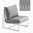 Elle Decor Mirabelle Outdoor Armless Chair in Gray and French White