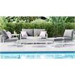 Elle Decor Mirabelle Outdoor Armless Chair in Gray and French White
