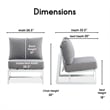 Elle Decor Mirabelle Outdoor Armless Chair in Gray and French White