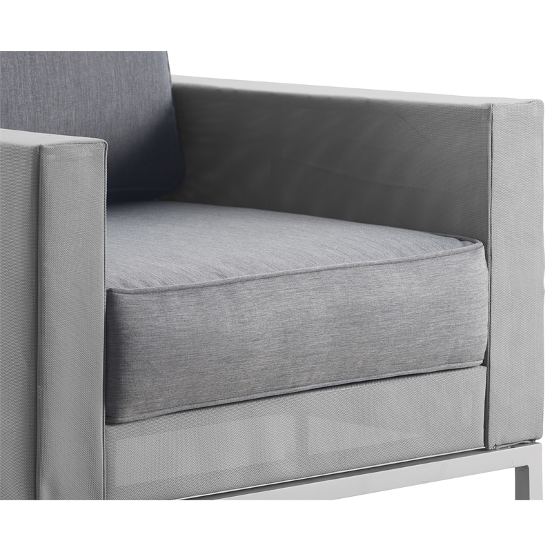 Elle Decor Tropez Arm Chair in French Gray Mesh