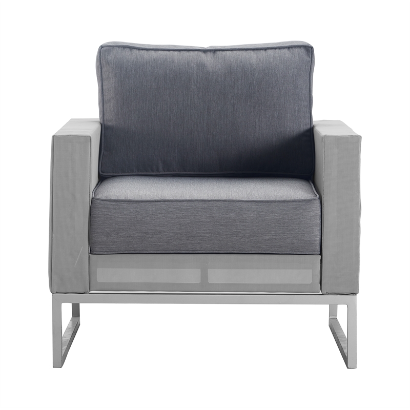 Elle Decor Tropez Arm Chair in French Gray Mesh