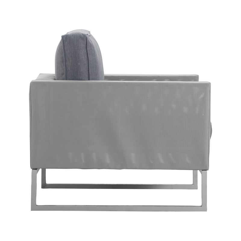 Elle Decor Tropez Arm Chair in French Gray Mesh