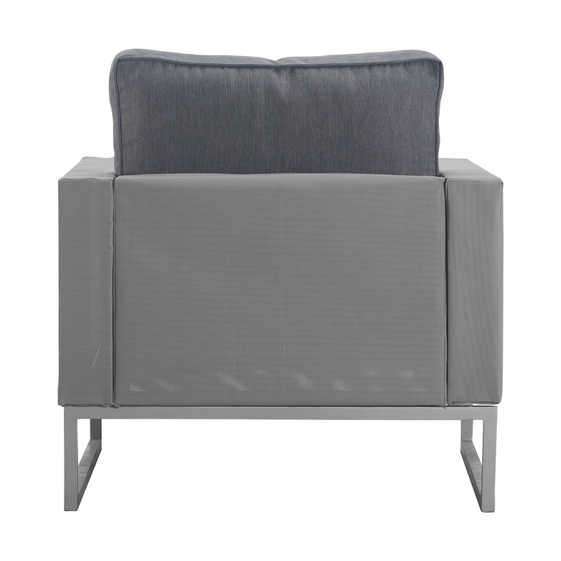 Elle Decor Tropez Arm Chair in French Gray Mesh