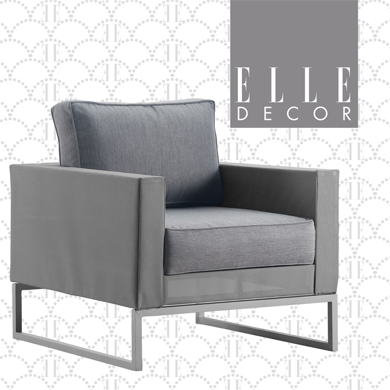 Elle Decor Tropez Arm Chair in French Gray Mesh