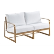 Elle Decor Mirabelle Outdoor Sofa in White and French Gold