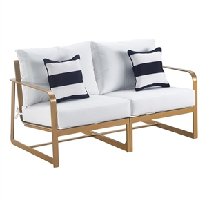 Elle Decor Mirabelle Outdoor Sofa in White and French Gold
