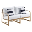 Elle Decor Mirabelle Outdoor Sofa in White and French Gold
