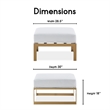 Elle Decor Mirabelle Outdoor Ottoman in White and French Gold