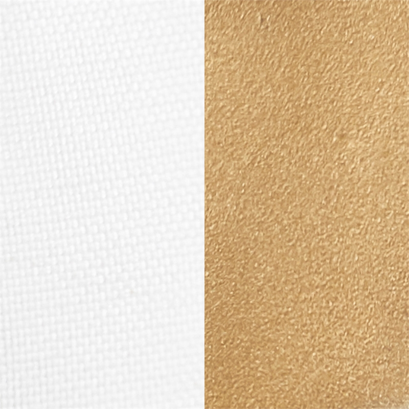 Elle Decor Mirabelle Outdoor Ottoman in White and French Gold