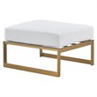 Elle Decor Mirabelle Outdoor Ottoman in White and French Gold
