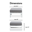 Elle Decor Mirabelle Outdoor Ottoman in Gray and French White