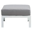 Elle Decor Mirabelle Outdoor Ottoman in Gray and French White