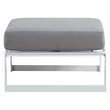 Elle Decor Mirabelle Outdoor Ottoman in Gray and French White