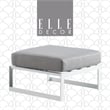 Elle Decor Mirabelle Outdoor Ottoman in Gray and French White