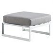 Elle Decor Mirabelle Outdoor Ottoman in Gray and French White
