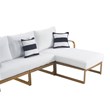 Elle Decor Mirabelle Outdoor Sectional in White and French Gold