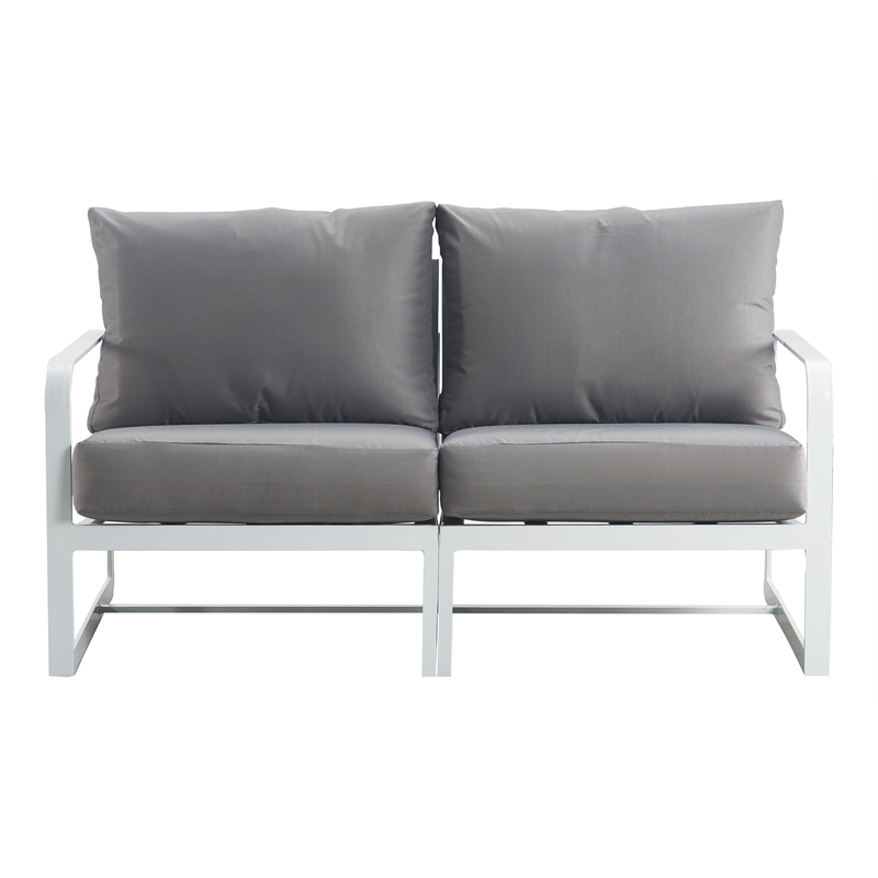 Elle Decor Mirabelle Outdoor Sofa in Gray and French White
