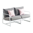 Elle Decor Mirabelle Outdoor Sofa in Gray and French White