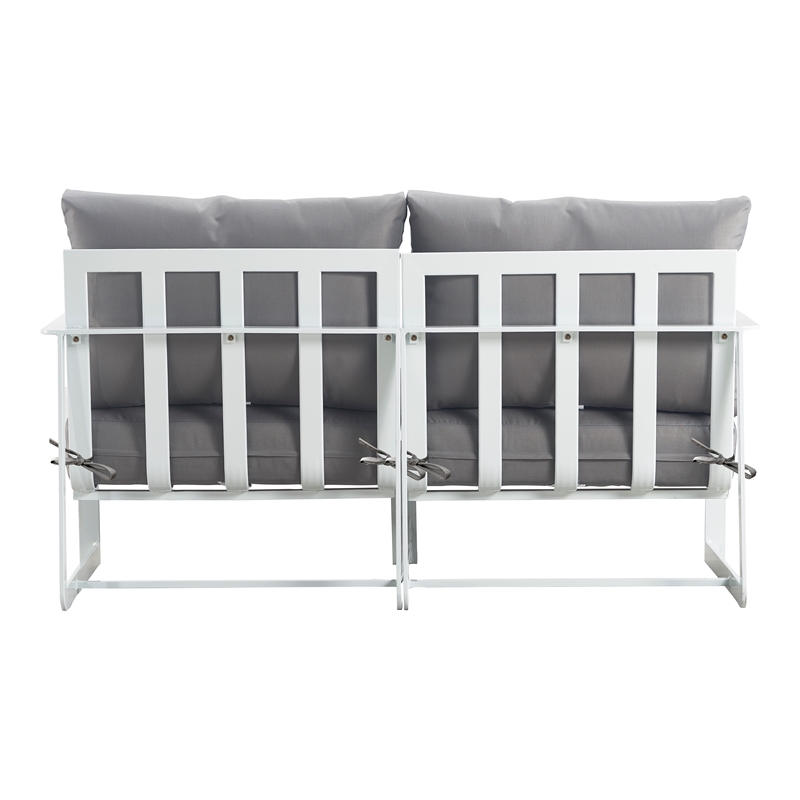 Elle Decor Mirabelle Outdoor Sofa in Gray and French White