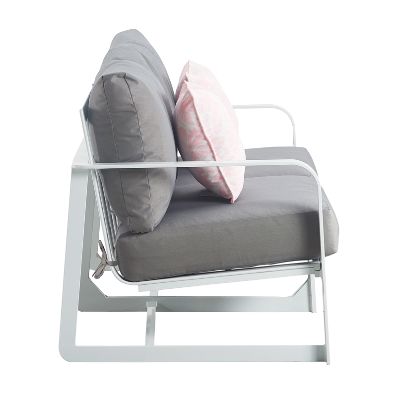 Elle Decor Mirabelle Outdoor Sofa in Gray and French White