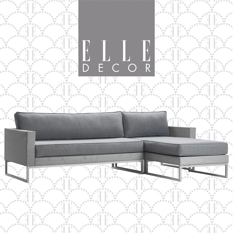 Elle Decor Tropez Sectional French Gray Mesh