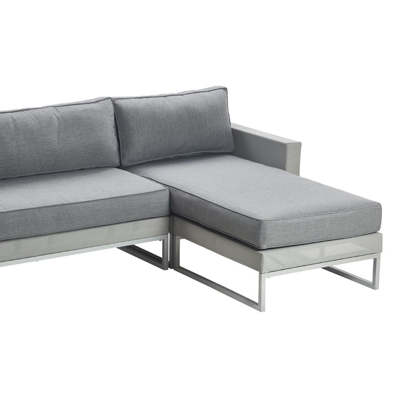 Elle Decor Tropez Sectional French Gray Mesh