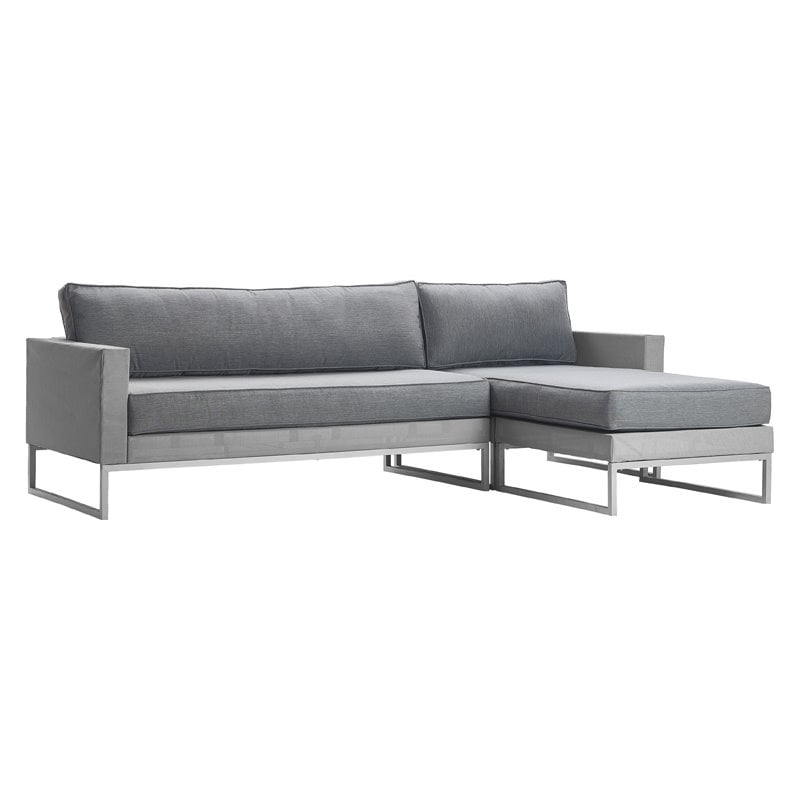 Elle Decor Tropez Sectional French Gray Mesh