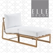 Elle Decor Mirabelle Outdoor Armless Lounge Chair in White and French Gold