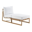 Elle Decor Mirabelle Outdoor Armless Lounge Chair in White and French Gold