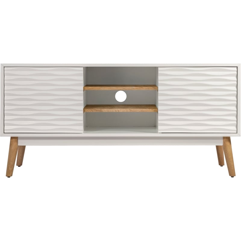 Elle Decor Aurie Media Console in French White