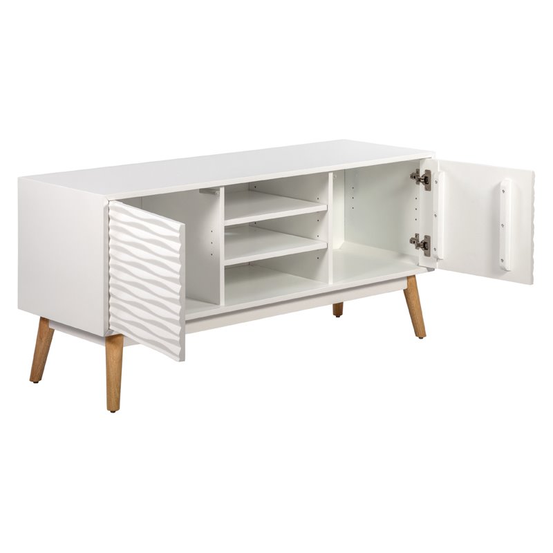 Elle Decor Aurie Media Console In French White Ftvaurwhtr02