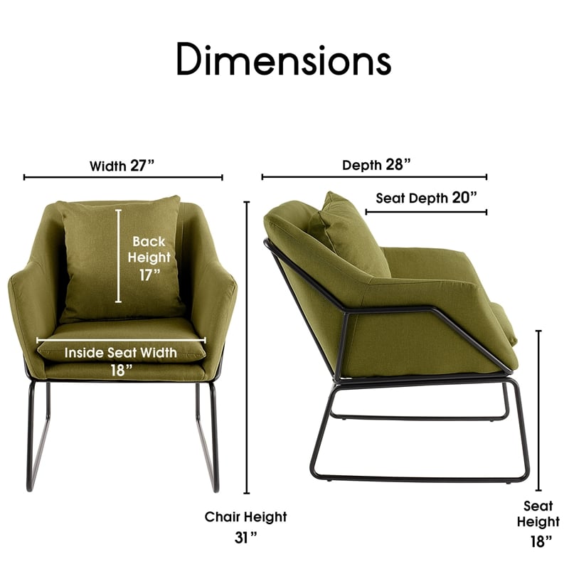 Elle Decor Odile Accent Chair in French Pistachio