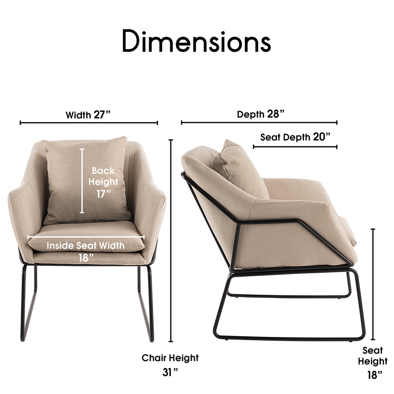 Elle Decor Odile Accent Chair in French Cream