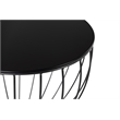 Elle Decor Cami Modern Hourglass End Table with Metal Top for Bedroom Black