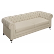 Elle Decor Amery Tufted Sofa in French Ivory