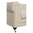 Elle Decor Amery Tufted Sofa in French Ivory