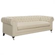 Elle Decor Amery Tufted Sofa in French Ivory