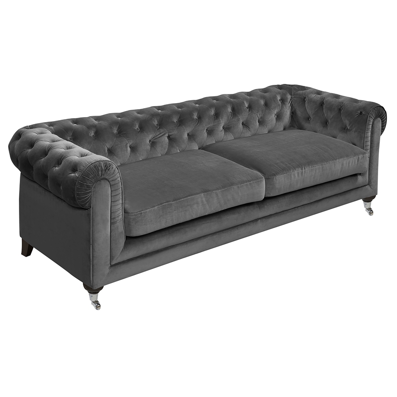 Elle Decor Amery Tufted Sofa In French Gunmetal Uph2001332 Elle Decor Amery Tufted Sofa In French Gunmetal