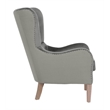 Elle Decor Wingback Chair in French Two Toned Gray