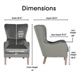 Elle Decor Wingback Chair in French Two Toned Gray