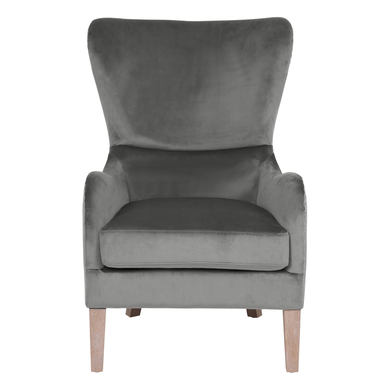 Elle Decor Wingback Chair in French Two Toned Gray