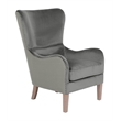 Elle Decor Wingback Chair in French Two Toned Gray