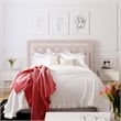 Elle Decor Amery King Tufted Upholstered Headboard in French Mauve