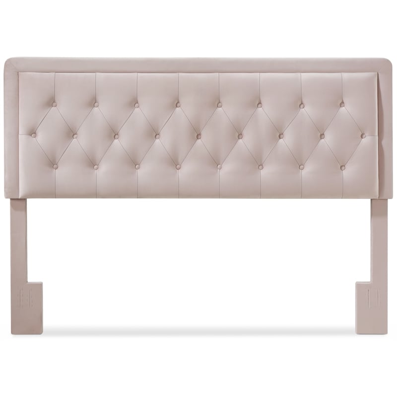 Elle Decor Amery King Tufted Upholstered Headboard in French Mauve