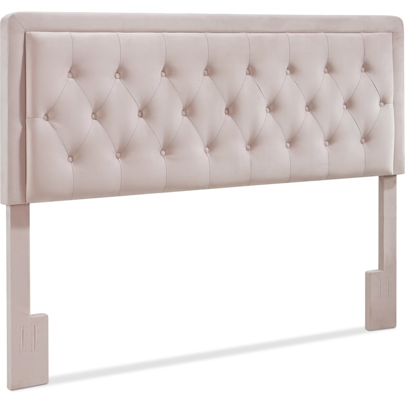 Elle Decor Amery King Tufted Upholstered Headboard in French Mauve