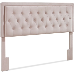 Elle Decor Amery King Tufted Upholstered Headboard in French Mauve