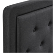 Elle Decor Amery Queen Tufted Upholstered Headboard in Charcoal Gray